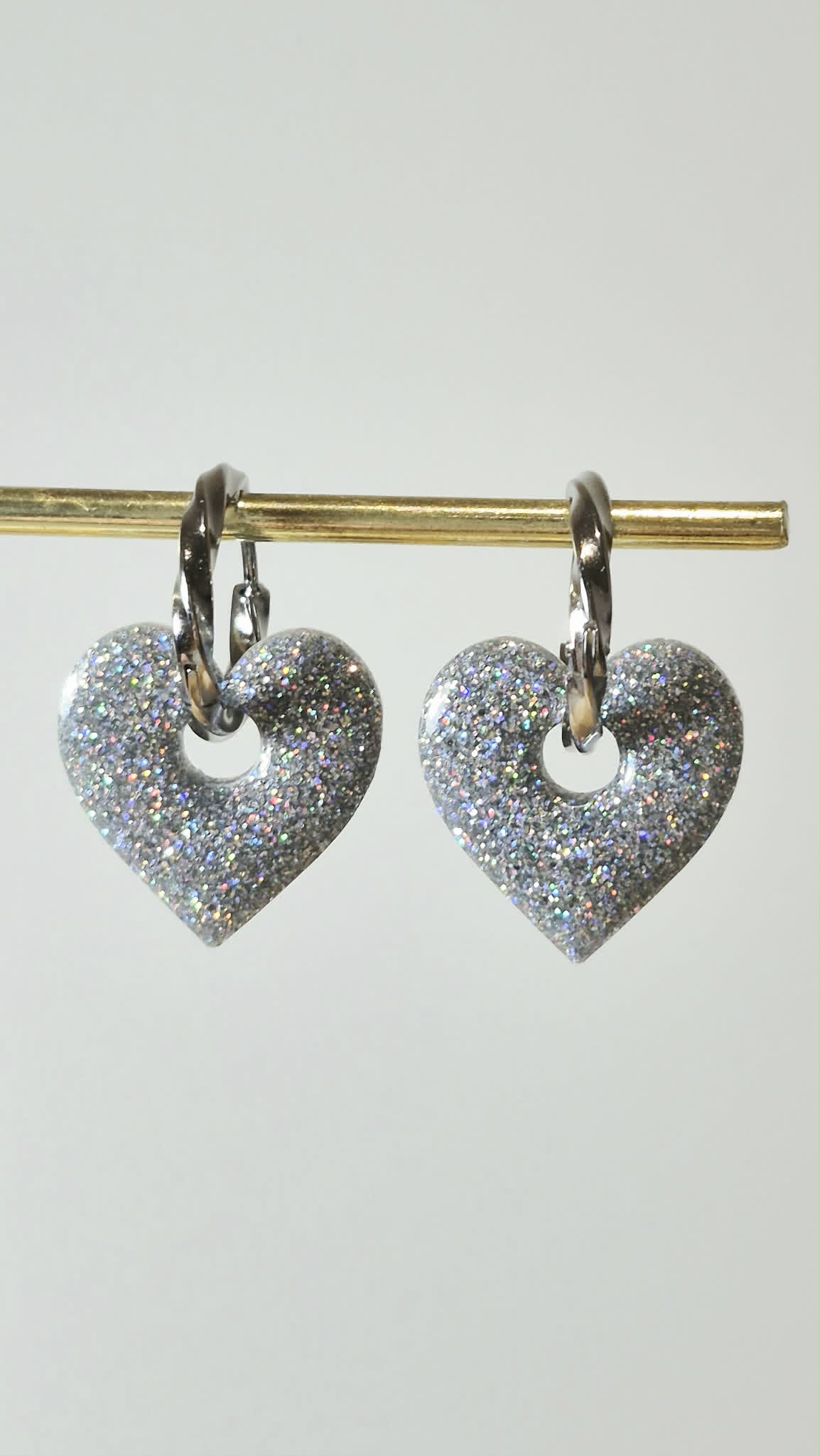 Coeurs avec paillettes (plusieurs coloris)