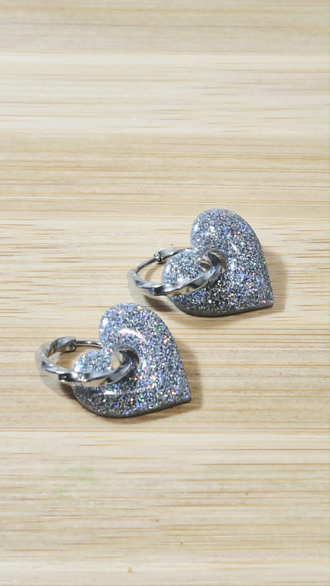 Coeurs avec paillettes (plusieurs coloris)