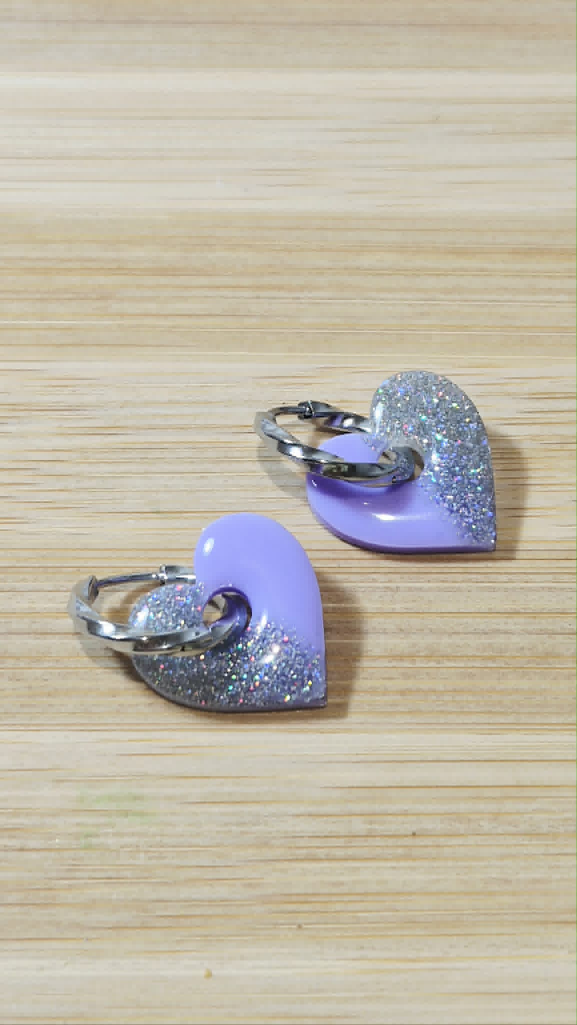 Coeurs avec paillettes (plusieurs coloris)