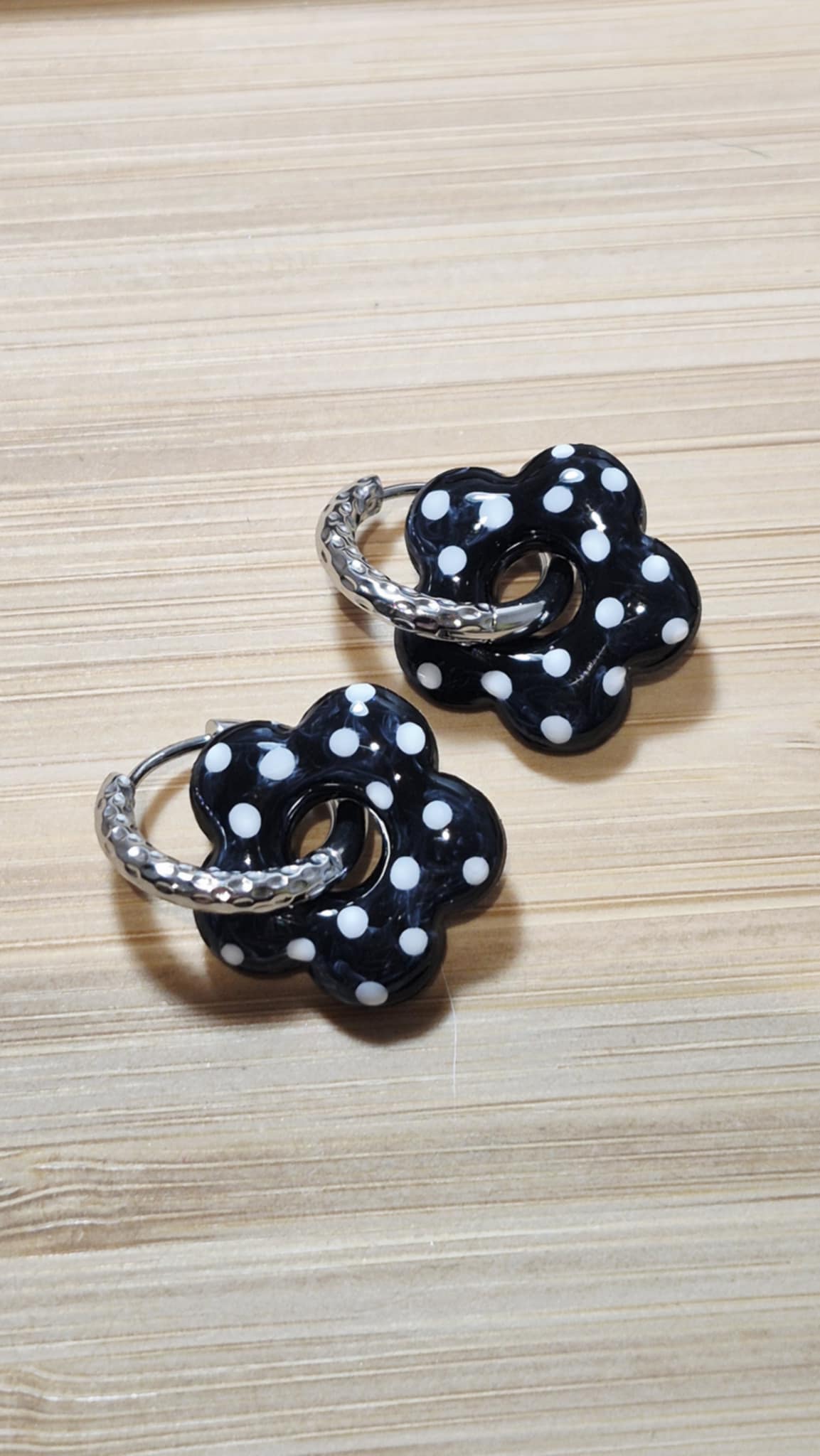 Pampilles fleurs à pois