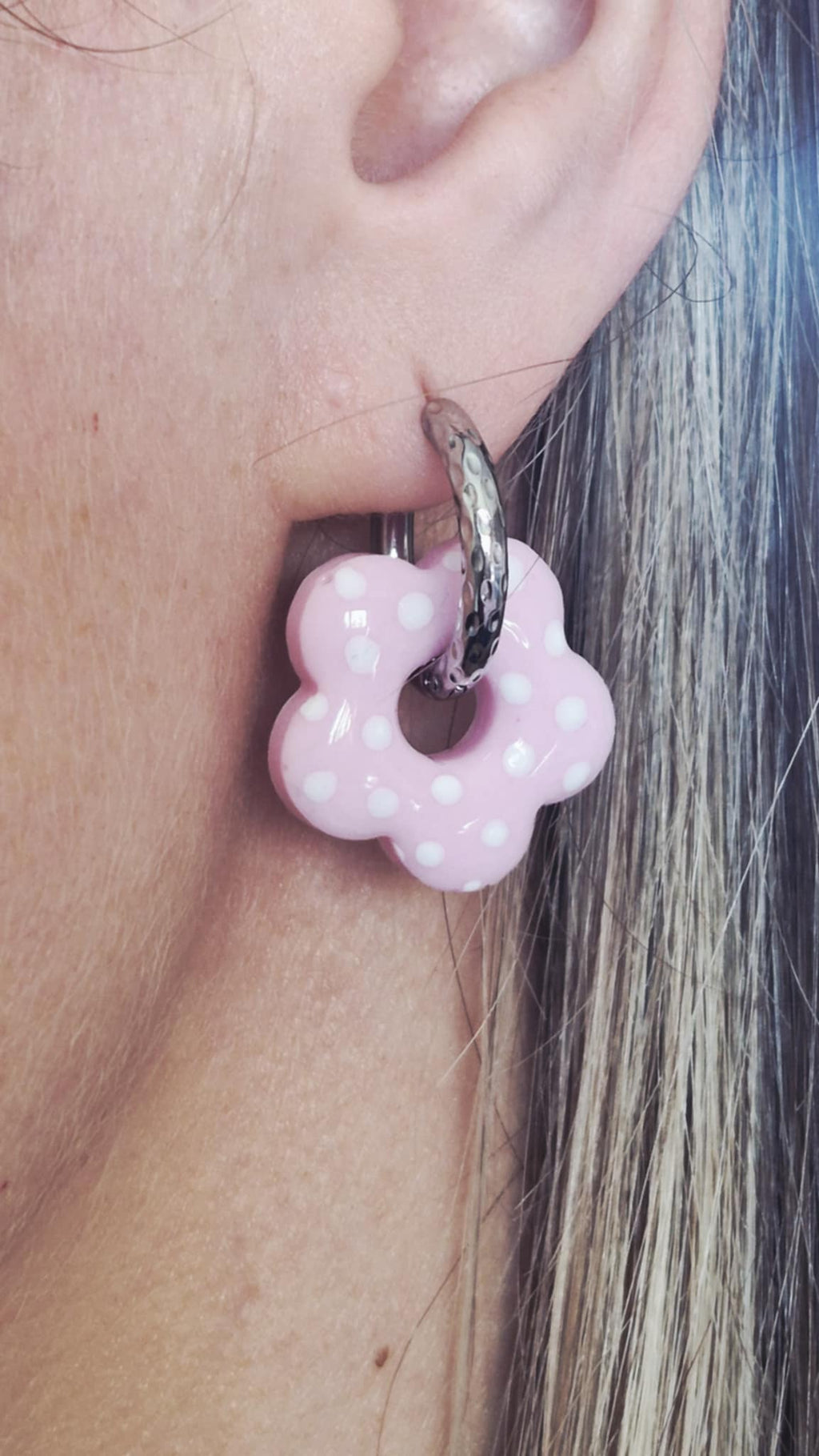 Pampilles fleurs à pois