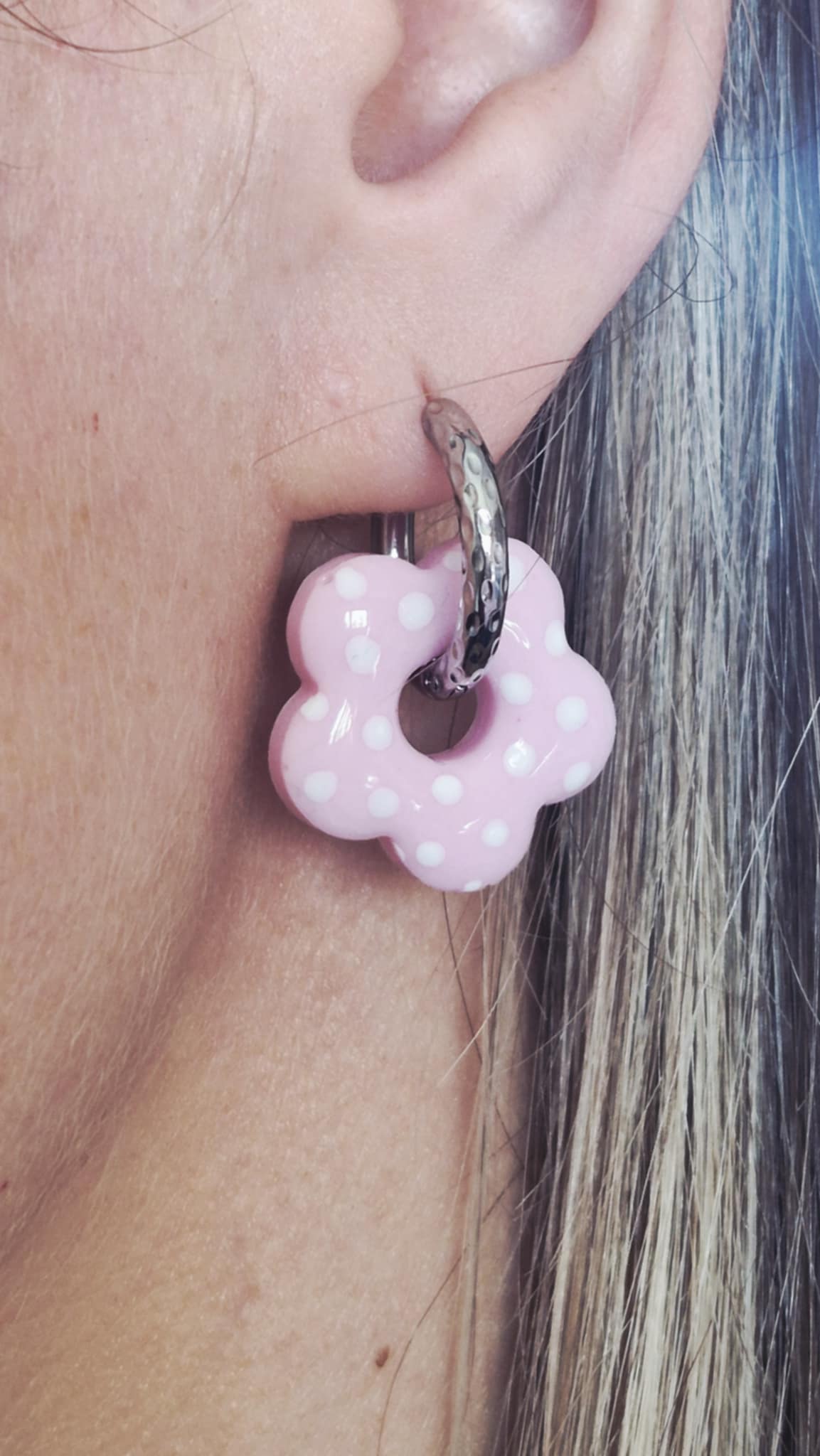 Pampilles fleurs à pois