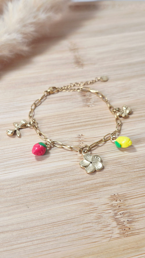 Bracelet charms fruits