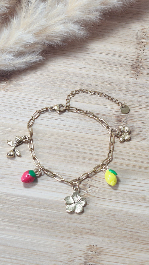 Bracelet charms fruits
