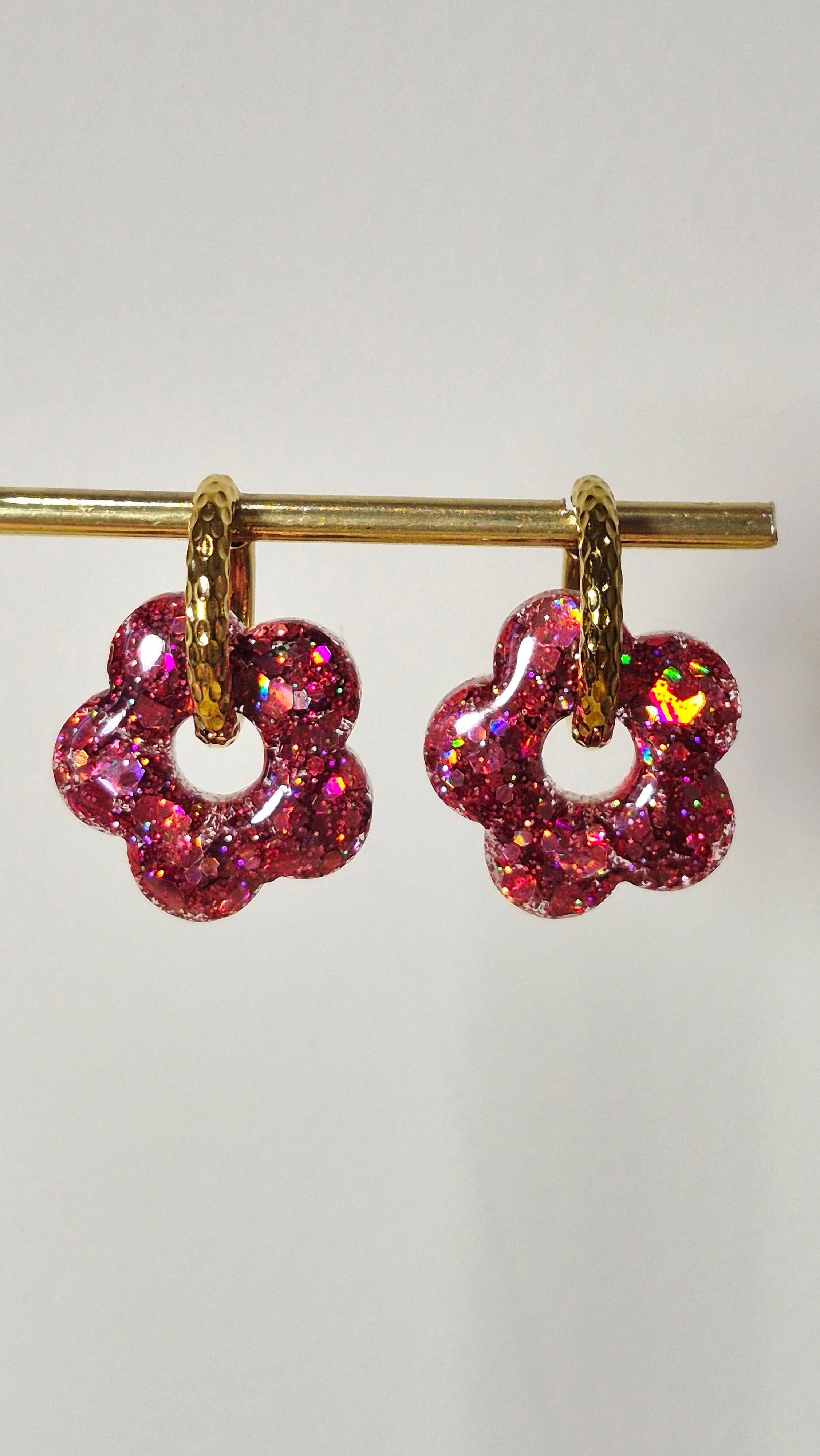 Fleurs 5 pétales paillettes (plusieurs coloris)