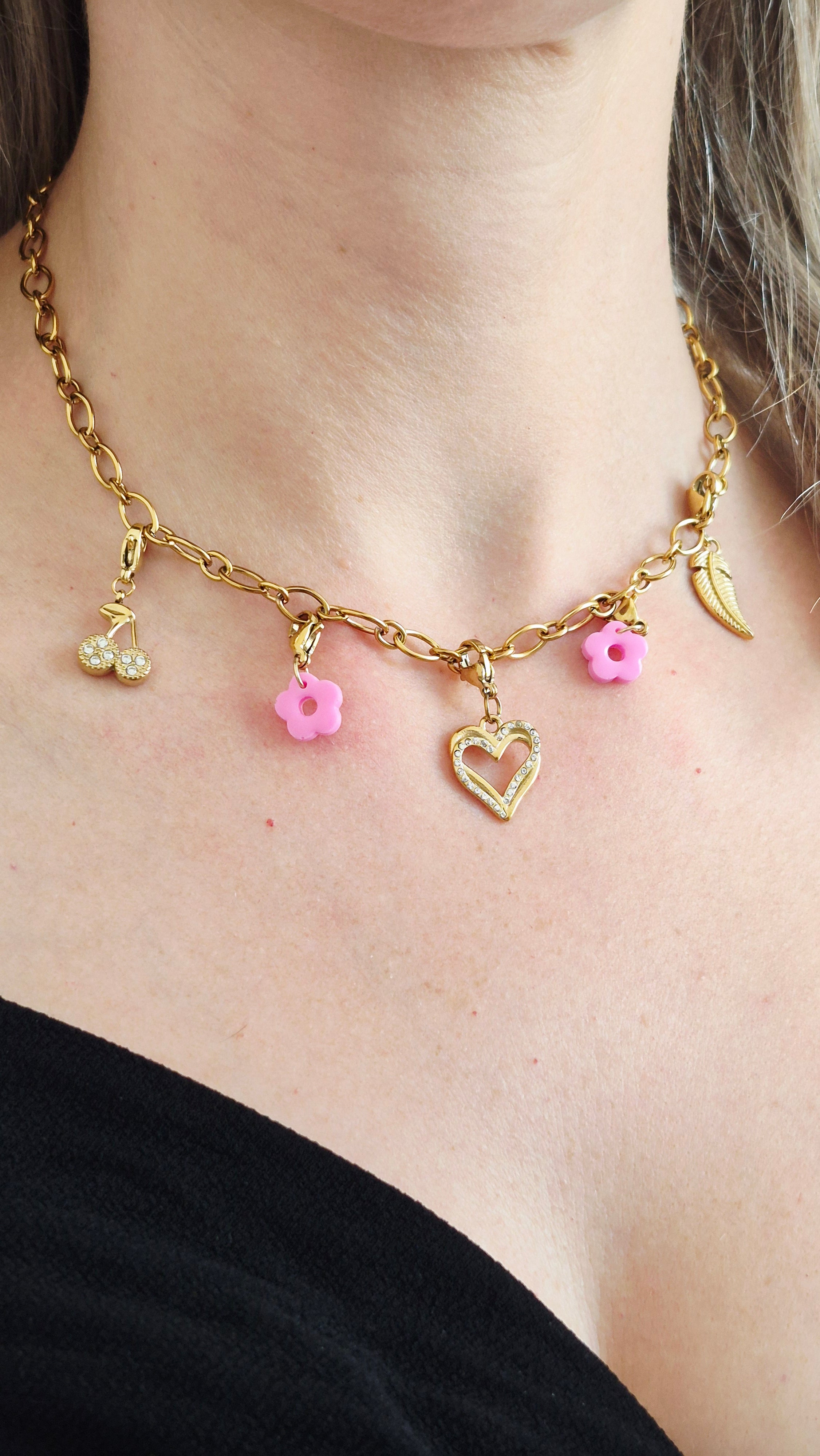 Collier charms collection pastel