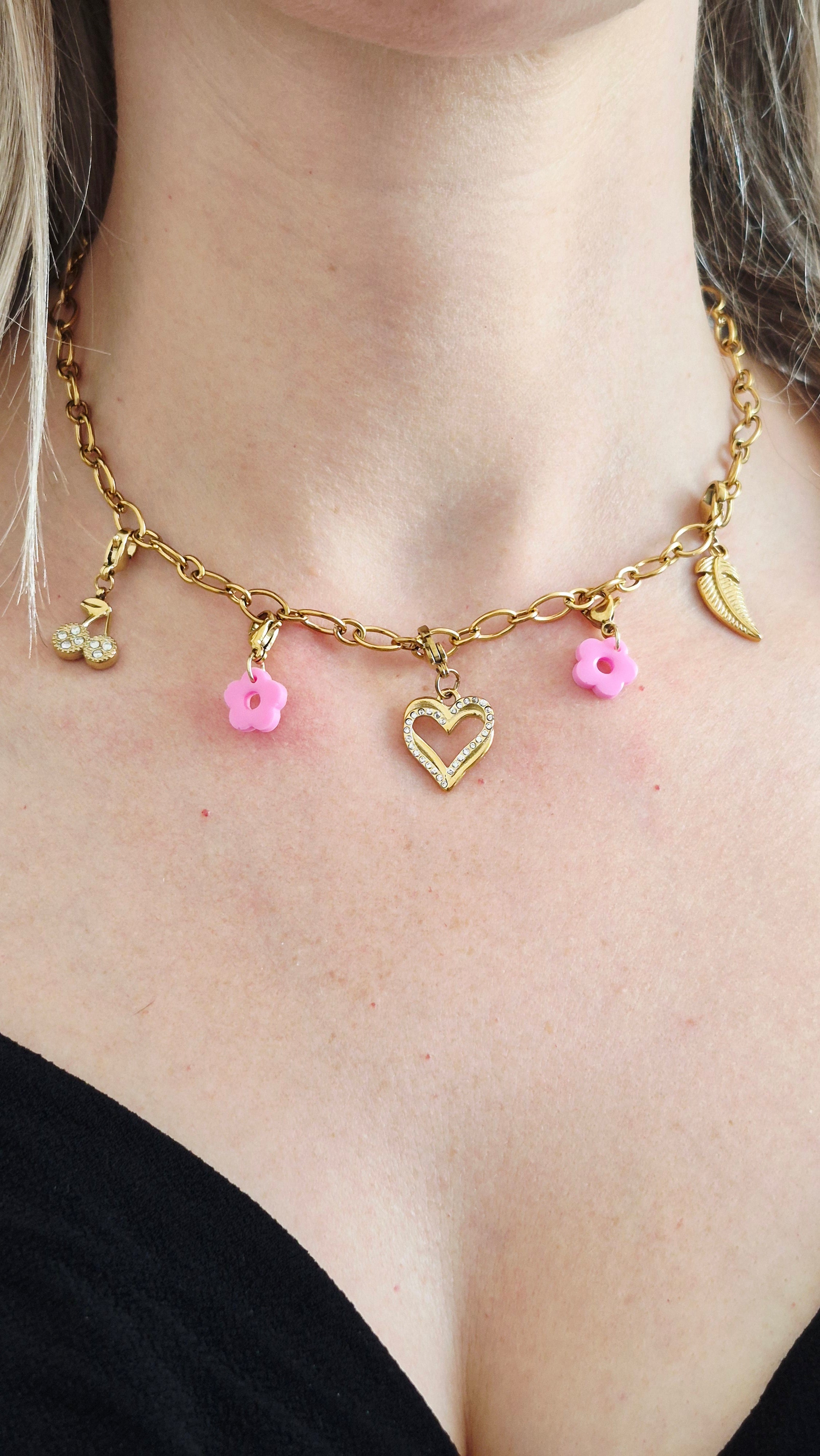 Collier charms collection pastel